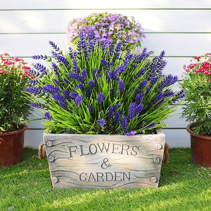 🪻Flash Sale-50% Off🔥Lavender Artificial Flowers,UV Resistant Outdoor Fake Plants(1 Bundle length 13.8inches)