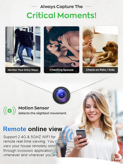 【Hot Seller】Upgraded, ultra-invisible, cordless camera with 4K Ultra HD and dual WiFi remote viewing💞