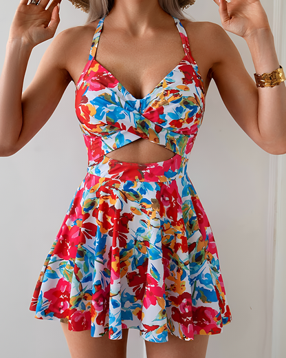✨️✨️Limited 50% OFF| 🩱Women's Cutout One Piece Swimsuit with Skirt⛱️ - Tummy Control & High Waist🏊‍♀️