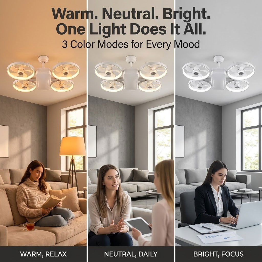 🔥50% Off |💡Drone-Inspired LED Ceiling Fan Light