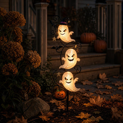 👻🎃 Solar Halloween Little Ghost Garden Stake Light – Glowing Outdoor Halloween Garden Décor