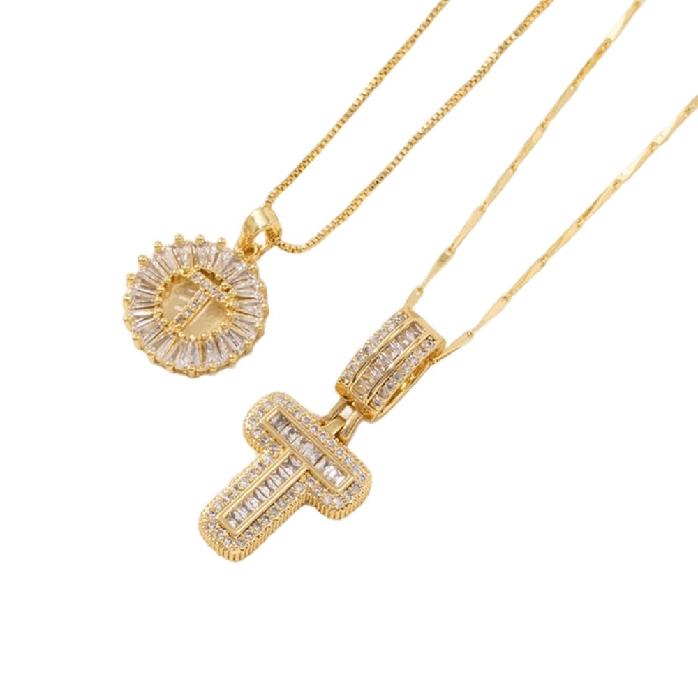 2 Pack Initial Letter Pendant Necklaces-Best Gift for Your Mom💝