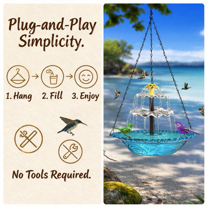 ✨ 2026 Spring limited offer 50% off 🐦 Solar Hanging Cascade Garden Bird Bath Fountain
