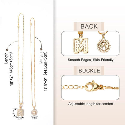 2 Pack Initial Letter Pendant Necklaces-Best Gift for Your Mom💝