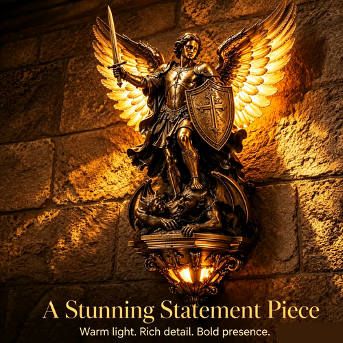 Last Day 50% OFF | ✝️St. Michael Guardian Angel Wall Light✨️ - Meaningful Décor With A Warm Glow