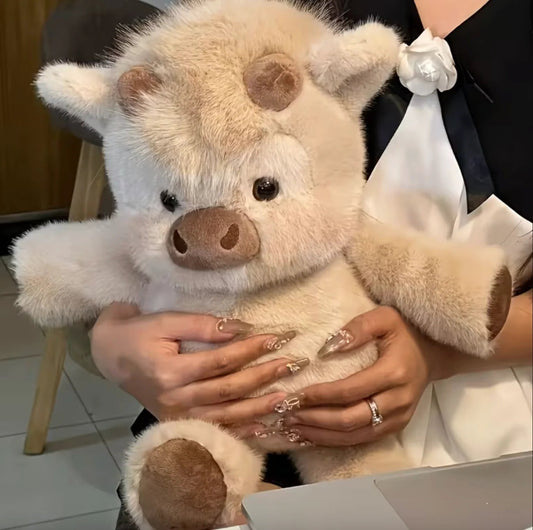 Fluffy Farm Cow Plush