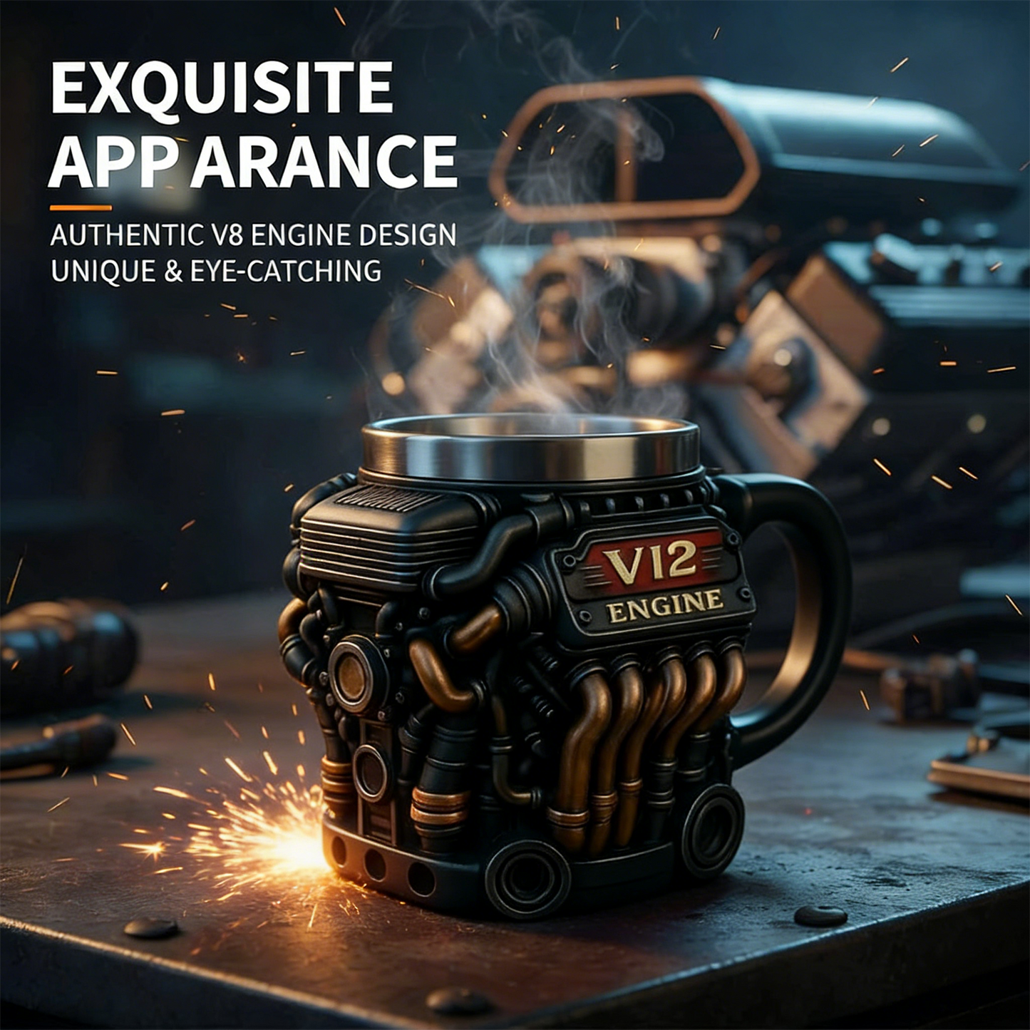 ⚡✨🚘️Ultimate V8 Engine Theme Gift Mug · The Dream Choice for Car Enthusiasts