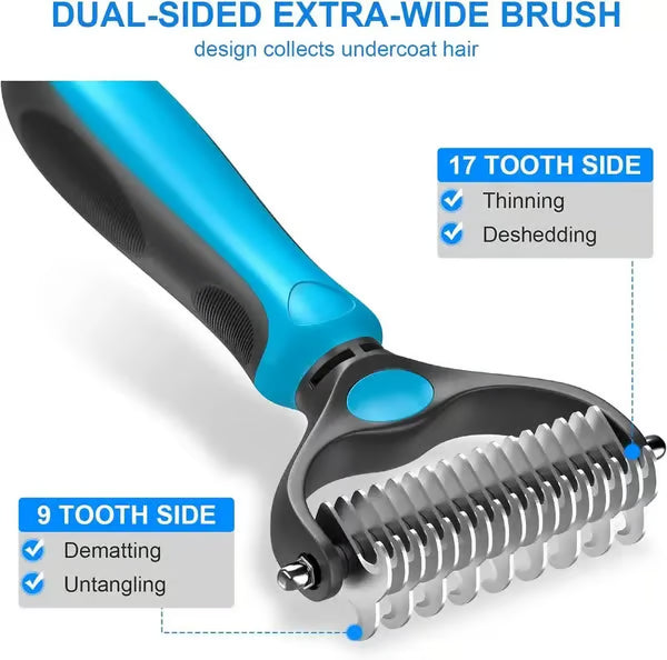 🔥Hot Sale 50% OFF!!🐾Professional Double-Sided Pet Grooming Rake ✨