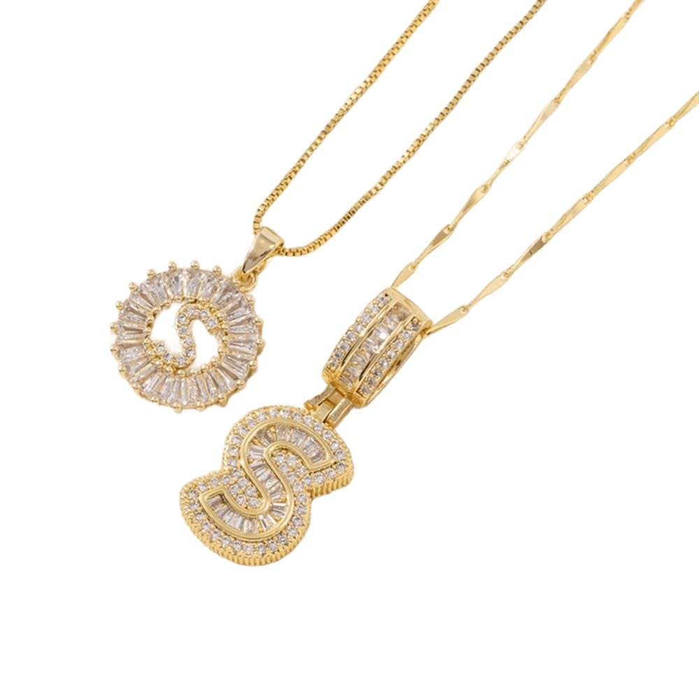 2 Pack Initial Letter Pendant Necklaces-Best Gift for Your Mom💝