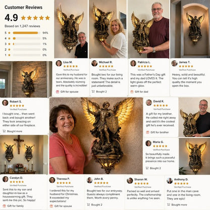 Last Day 50% OFF | ✝️St. Michael Guardian Angel Wall Light✨️ - Meaningful Décor With A Warm Glow