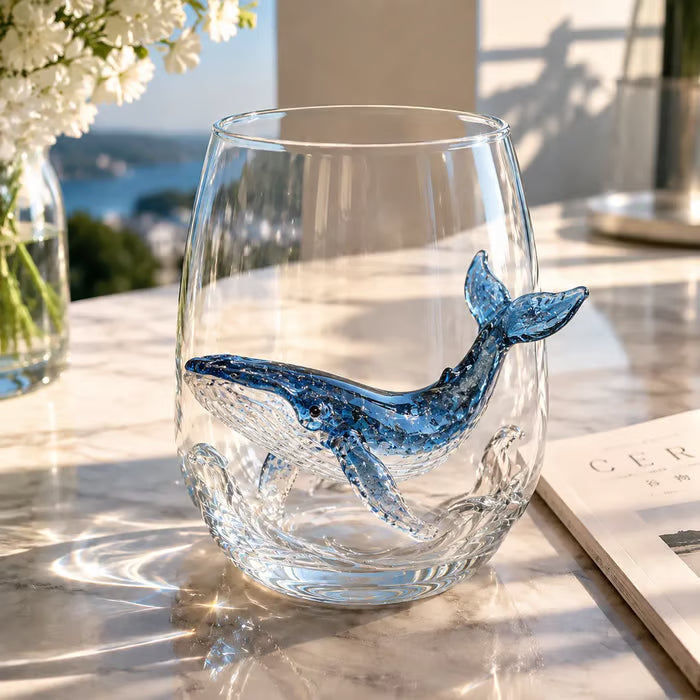 🌊 3D Ocean Animal Glass – Sculptural Marine Life Drinkware