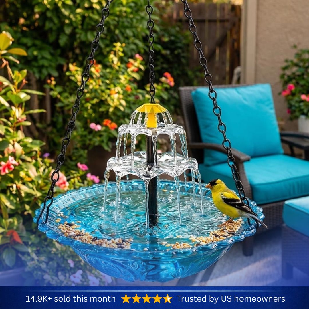 ✨ 2026 Spring limited offer 50% off 🐦 Solar Hanging Cascade Garden Bird Bath Fountain