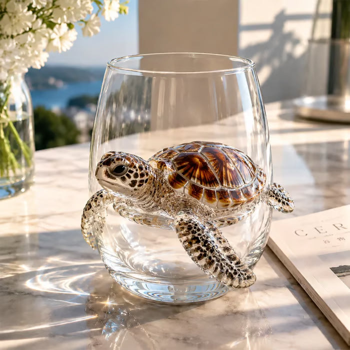 🌊 3D Ocean Animal Glass – Sculptural Marine Life Drinkware