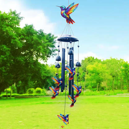 🐦 Hummingbird Wind Chimes | Outdoor Garden Metal Decor