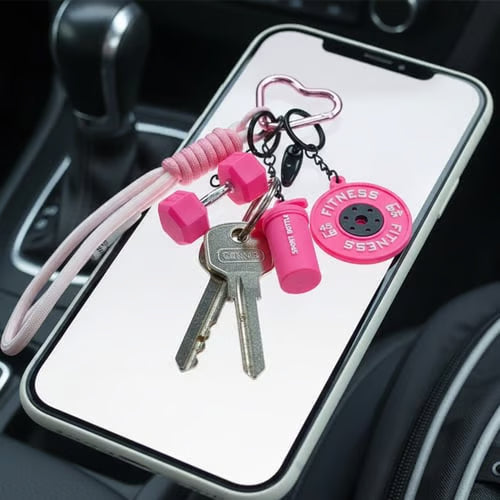 🔥Hot Sale 50% OFF🤩Mini Dumbbell Barbell Keychain🏋🏻 | 🏃🏻Fitness Dopamine Color Bag Charm 🌈🎁