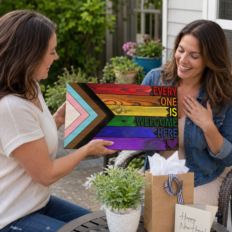 🔥Last Day Promotion🌈❤️ Everyone Is Welcome Here Wooden Sign