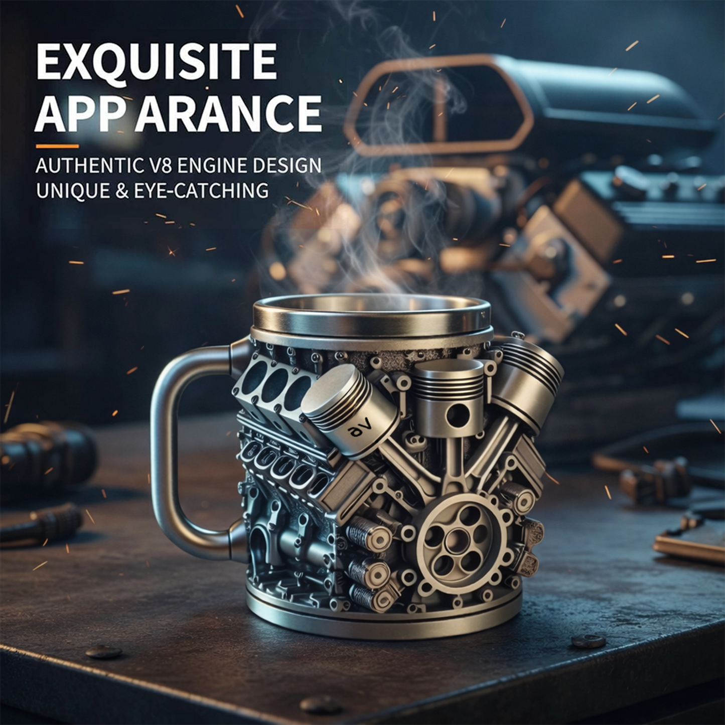 ⚡✨🚘️Ultimate V8 Engine Theme Gift Mug · The Dream Choice for Car Enthusiasts