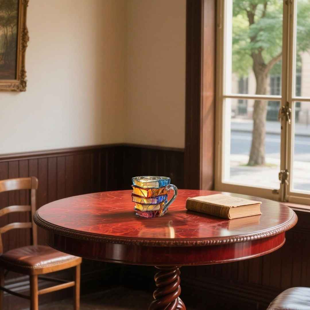 Ceramic Innovative 3D Painting Book Mug Unique Stacked