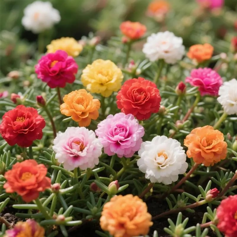 🌸Moss Rose Seeds: Perennial Flower Seeds, Large Colorful Blooms, Easy to Grow for Your Garden