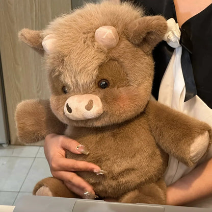 Fluffy Farm Cow Plush