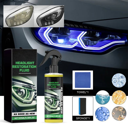 🚗[Headlight Crystal Restorer] — One wipe removes haze, yellow lenses turn crystal bright. Renew your lights, shine like new in seconds! ✨🔦