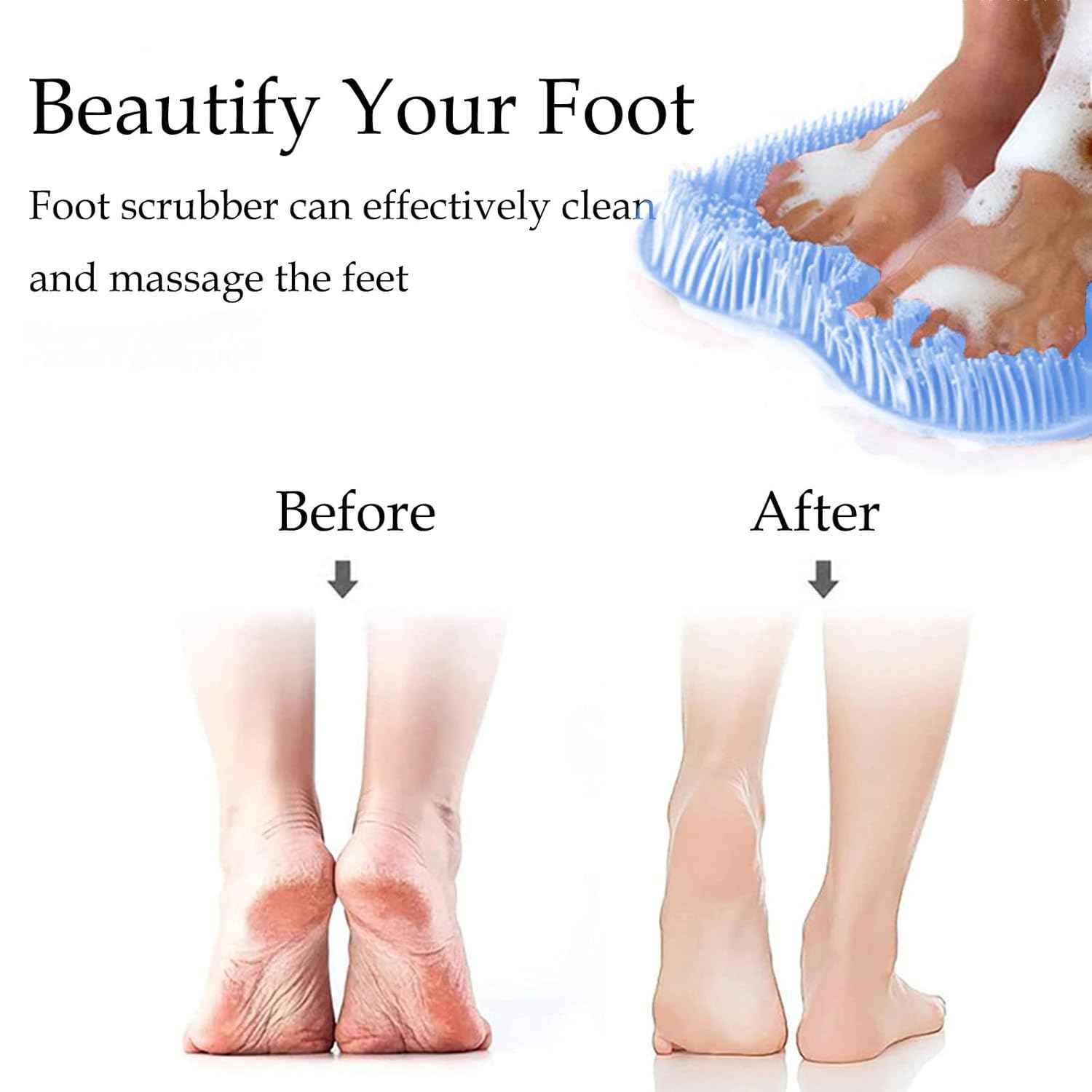 🏆#1 Bestselling🏆Shower Foot Scrubber Mat with Non-Slip Suction Cups