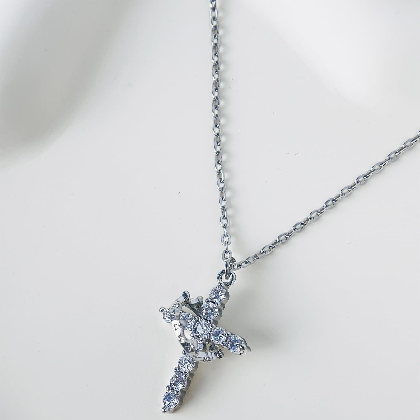 ✨Crown Cross Necklace | Dainty Crystal Cross Pendant