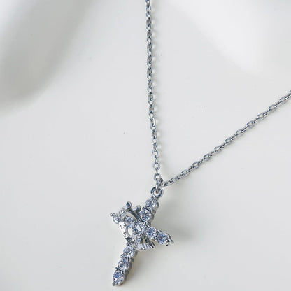 ✨Crown Cross Necklace | Dainty Crystal Cross Pendant