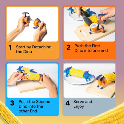 🔥Last Day Promotion🦖 Dino Bite Corn Holders™ 🌽Turn Ordinary Corn Into The Most Fun Thing On The Table🧒