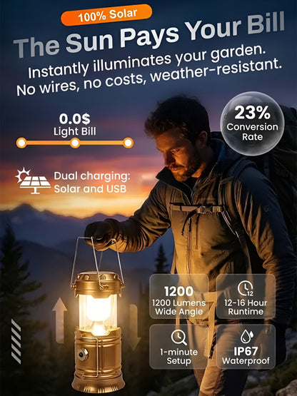 Waterproof multi-functional solar lamp