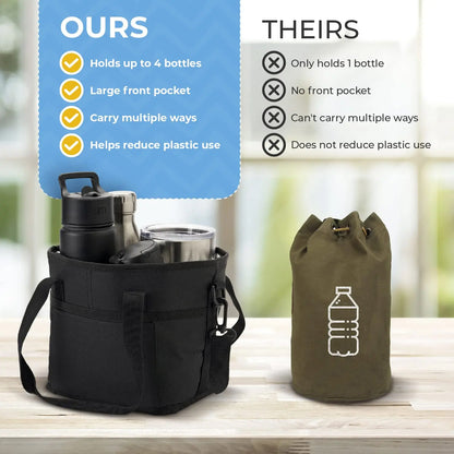 【👩‍🦰Mother's Day discount】🥤Family Size 4 Compartment Drink Bag🛍️, Multiple Tumbler Carrier Caddy
