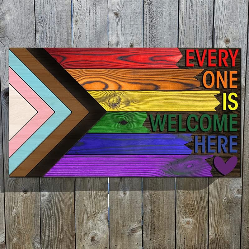 🔥Last Day Promotion🌈❤️ Everyone Is Welcome Here Wooden Sign