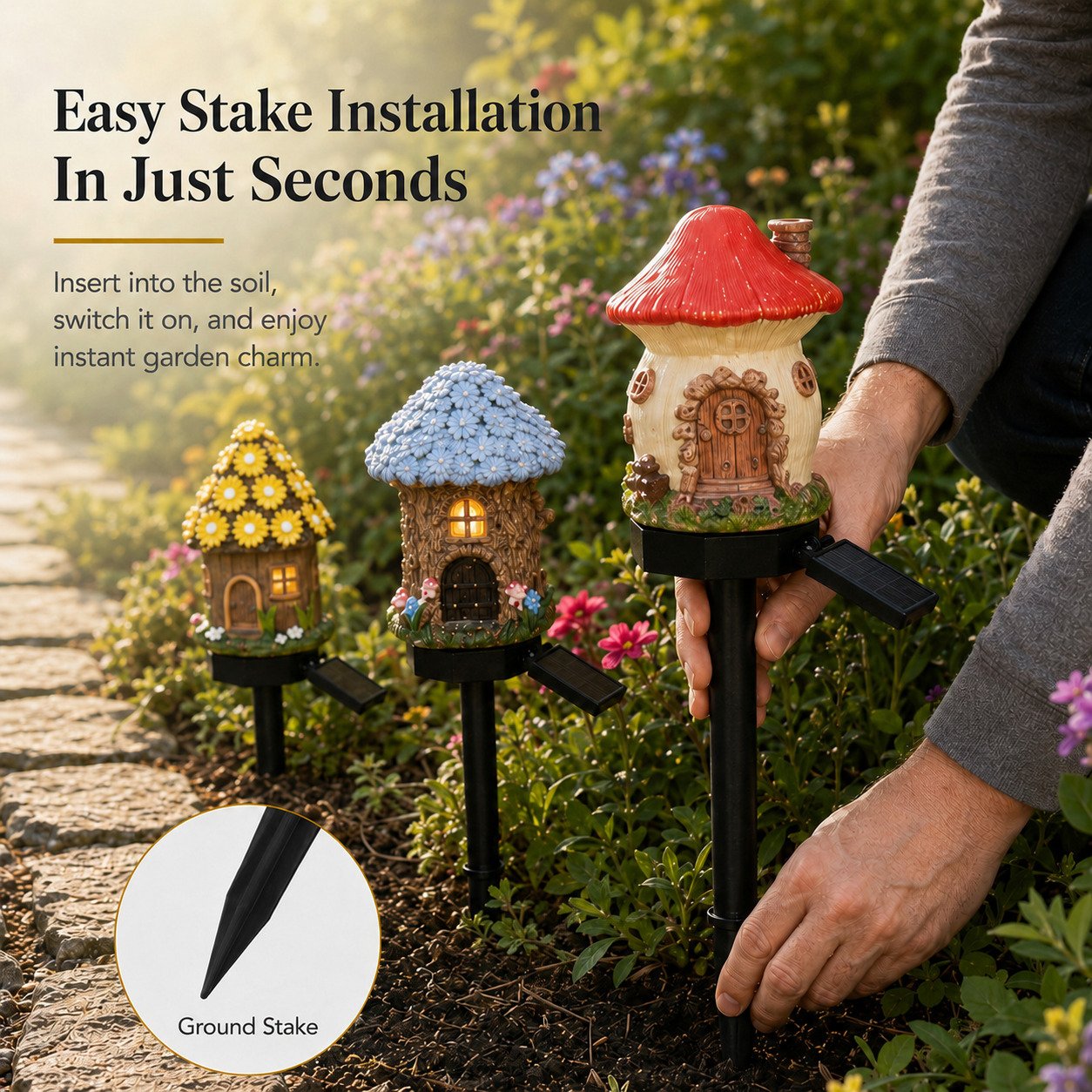 ✨Last Day: 47% OFF🔥Solar Fairy-Tale Mushroom Cottage Garden Light – Whimsical Warm Glow for Paths, Patios & Flower Beds 🍄🌙