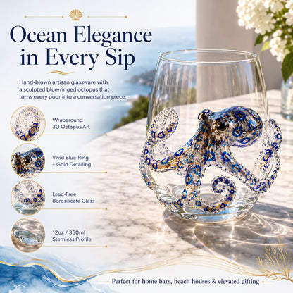 🌊 3D Ocean Animal Glass – Sculptural Marine Life Drinkware