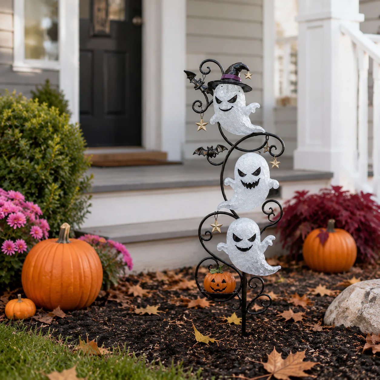 👻🎃 Solar Halloween Little Ghost Garden Stake Light – Glowing Outdoor Halloween Garden Décor