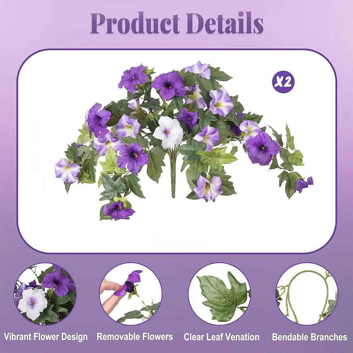 🌺🌷Artificial Fake Petunia Flowersfor Outdoor Decoration ✨(2Pcs)