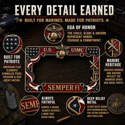 🔥LAST DAY 49% OFF- U.S. Marine Corps Semper Fi License Plate Frame