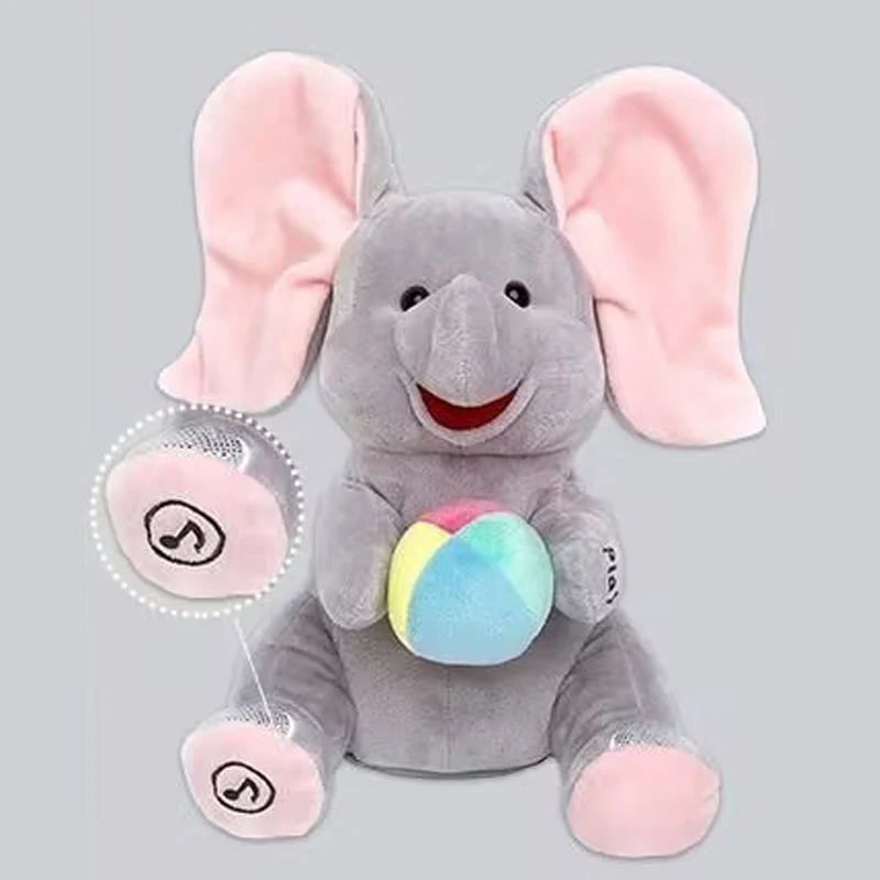 Interactive Peek-A-Boo Elephant Plush – Sings & Flaps Its Ears