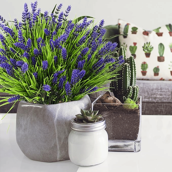 🪻Flash Sale-50% Off🔥Lavender Artificial Flowers,UV Resistant Outdoor Fake Plants(1 Bundle length 13.8inches)