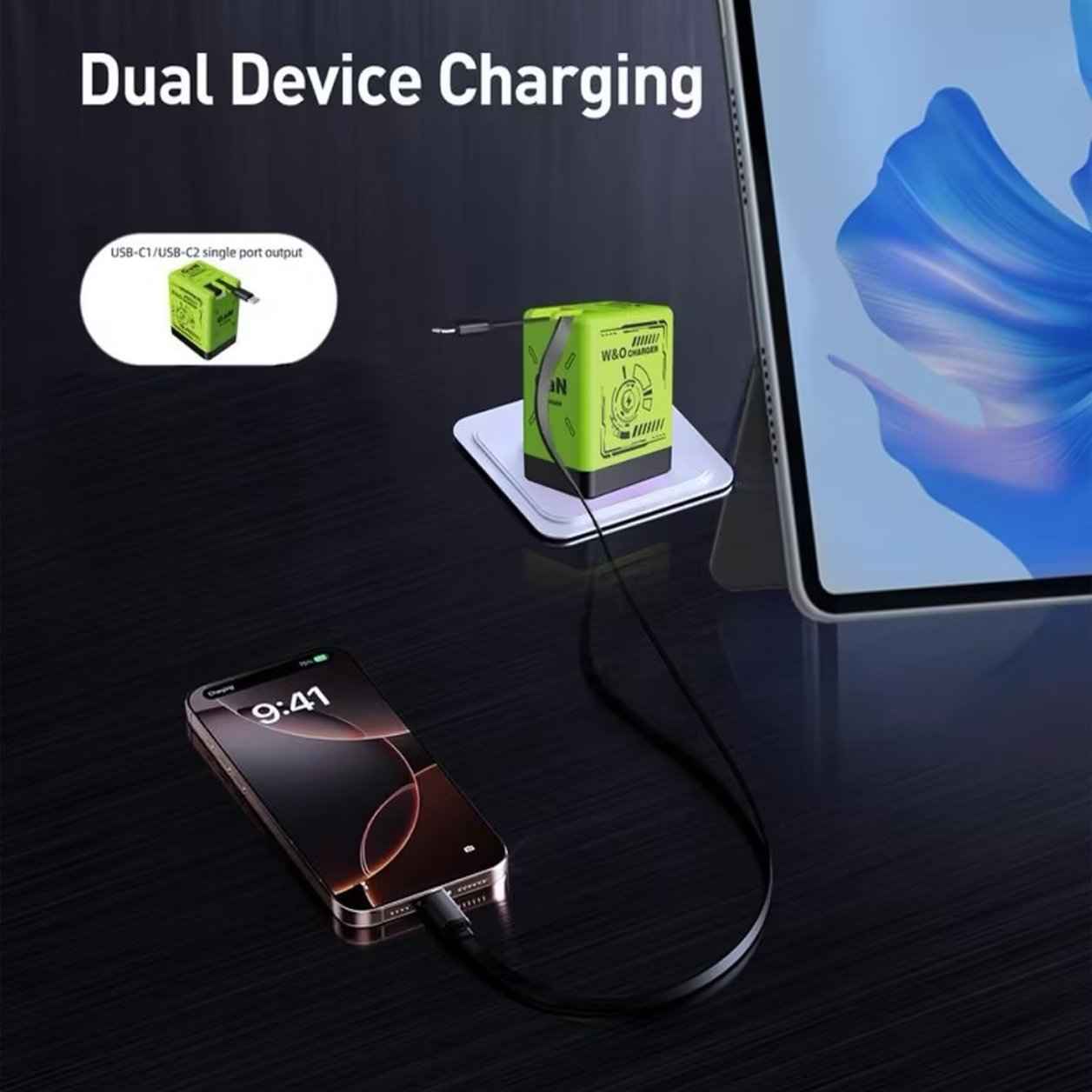 🔥W&O 2-in-1 GaN Compatible with Fast Charger