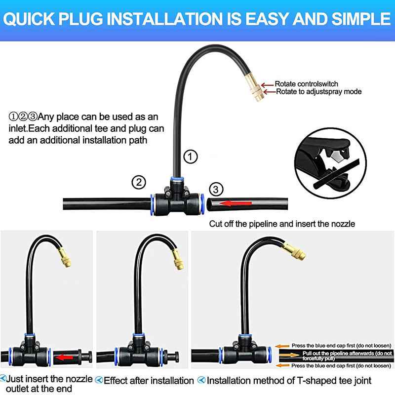 Drip Irrigation Kit with 360° Flexible Hose