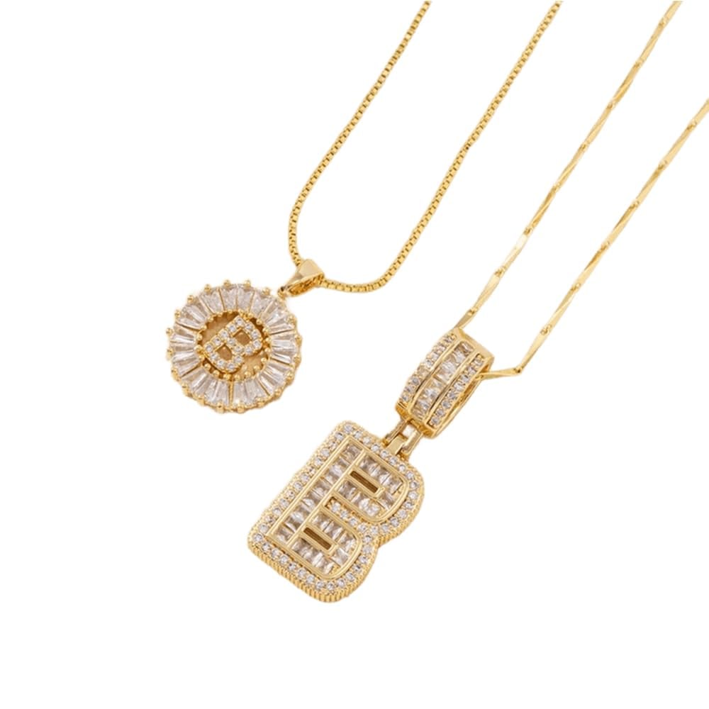 2 Pack Initial Letter Pendant Necklaces-Best Gift for Your Mom💝