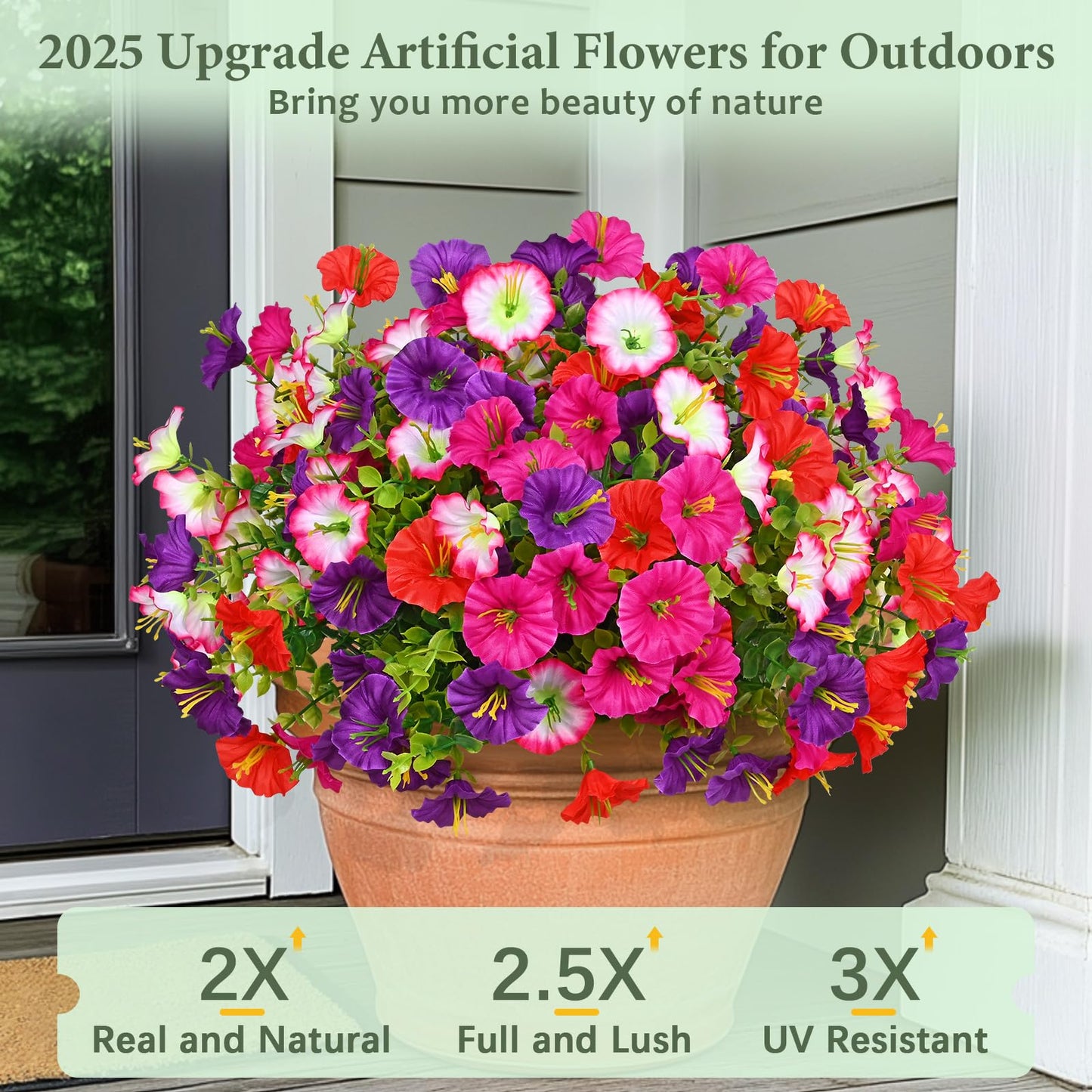🔥Last Day 60% OFF😍Sunscreen and Rainproof Artificial Petunias Flowers🌺