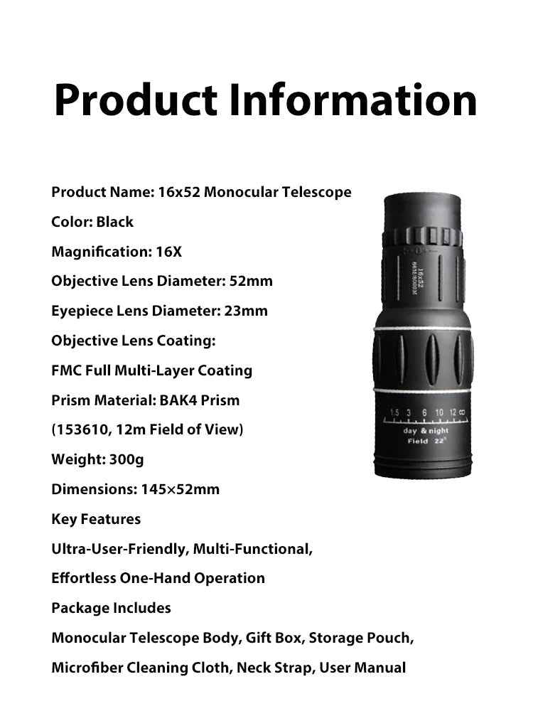 Used by American Mountain Guides! 100x HD Monocular, IPX5 Waterproof & Fog-Proof🧭🔭