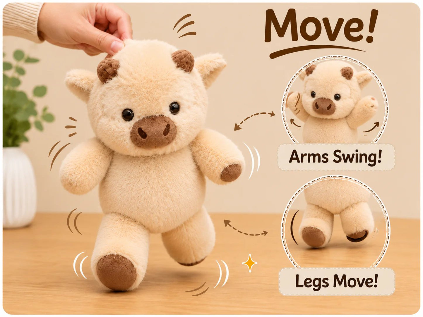 Fluffy Farm Cow Plush