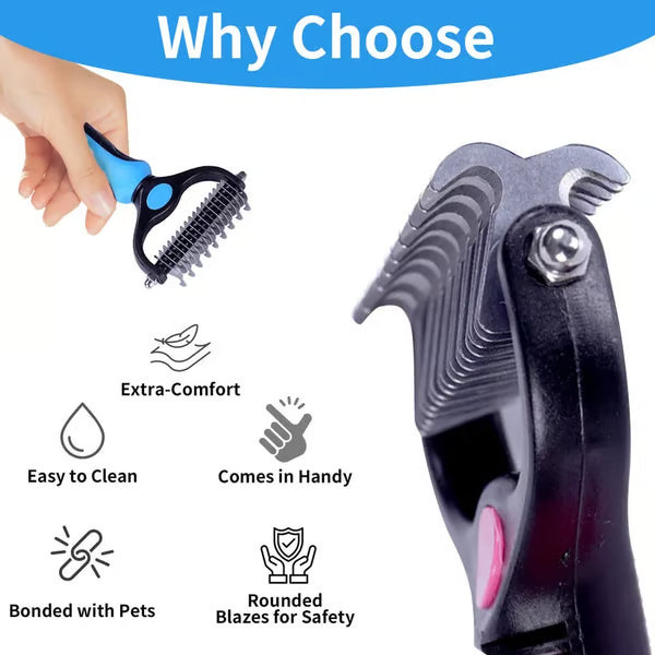 🔥Hot Sale 50% OFF!!🐾Professional Double-Sided Pet Grooming Rake ✨
