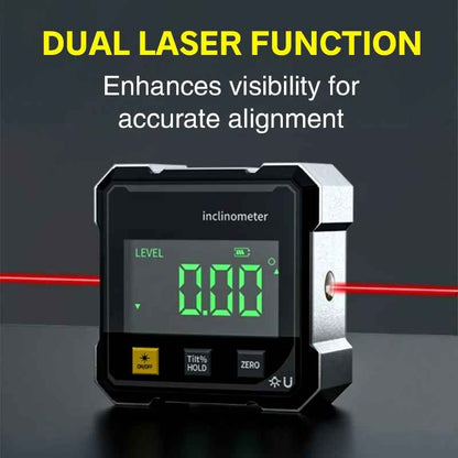 4-Side Magnetic Digital Angle Gauge with Laser