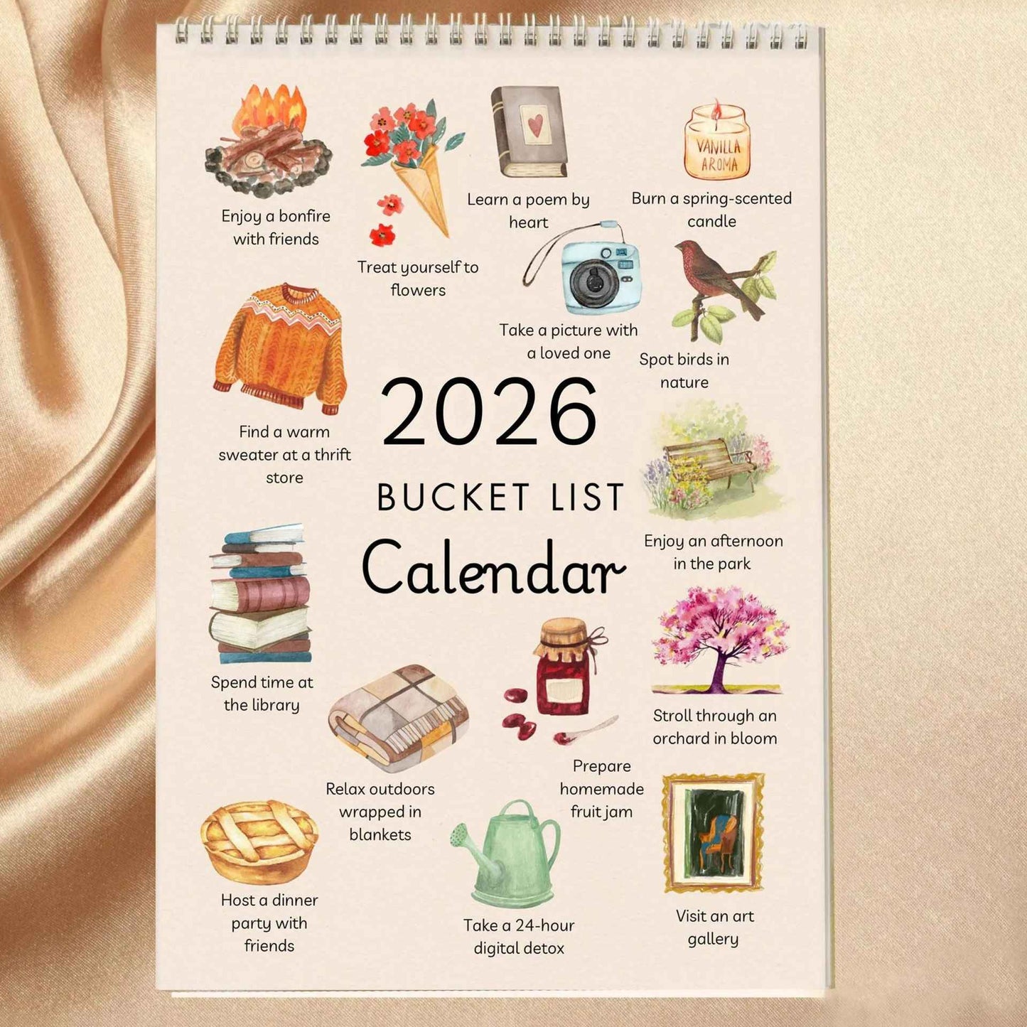 📅 2026 Bucket List Wall Calendar