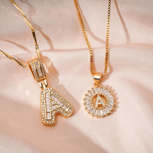 2 Pack Initial Letter Pendant Necklaces-Best Gift for Your Mom💝