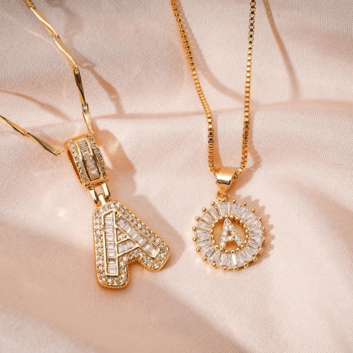 2 Pack Initial Letter Pendant Necklaces-Best Gift for Your Mom💝